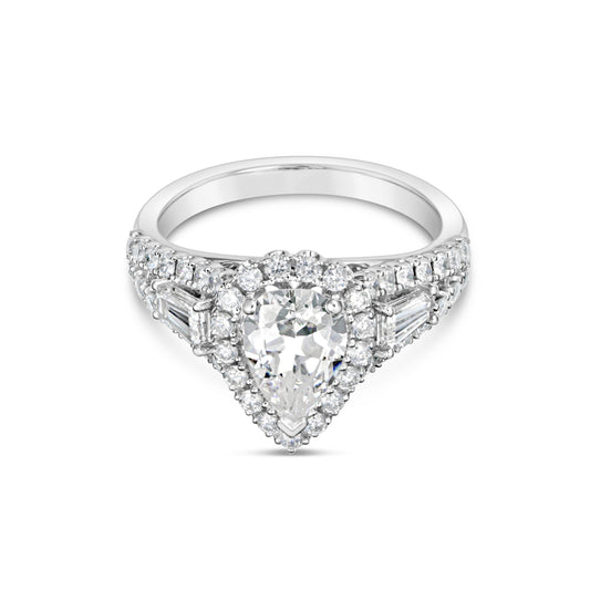 ReMARKable Designs Halo Three Stone Natural Diamon