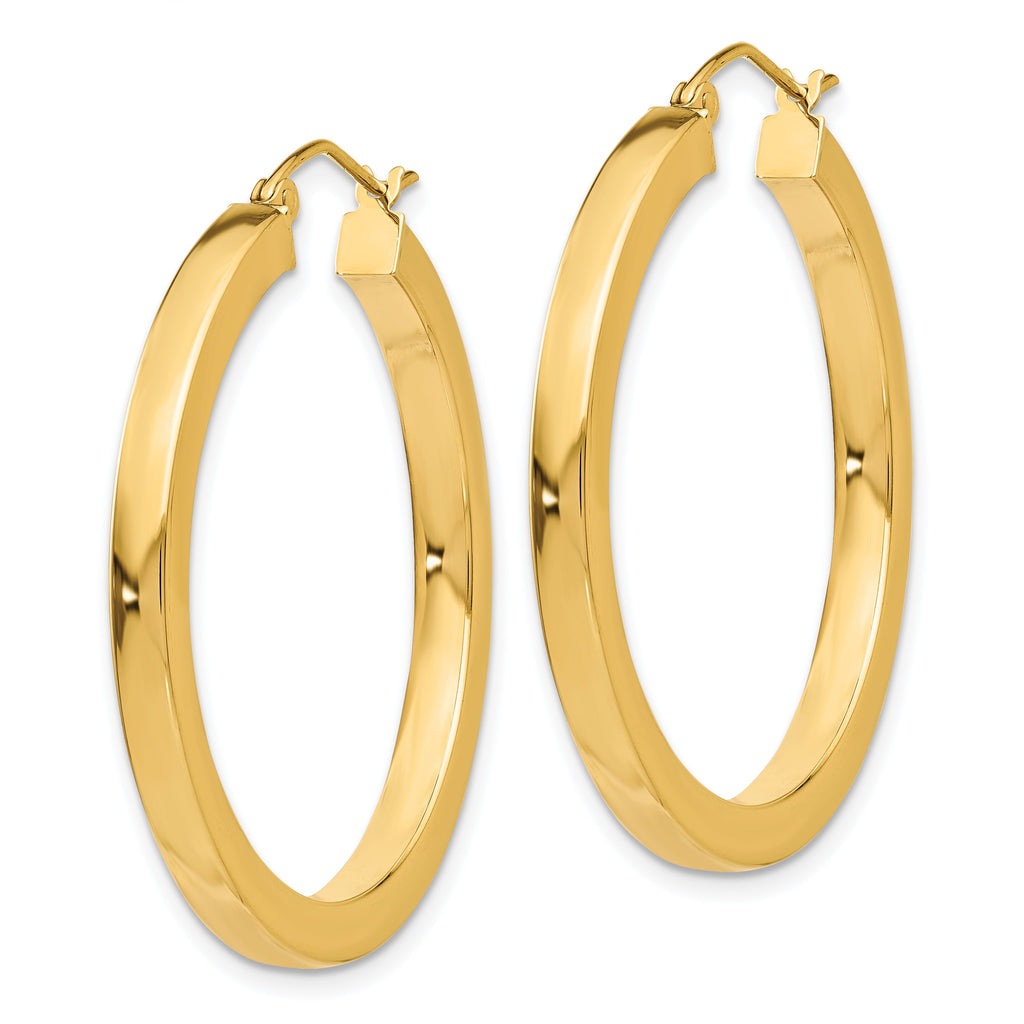 14K Yellow Gold Medium Hoop Earrings