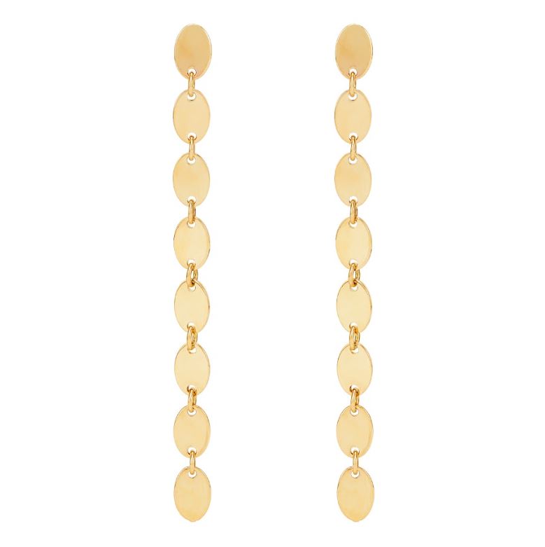 14K yellow gold linked hoop earrings.
