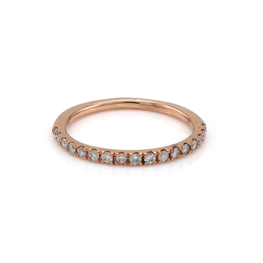 ReMarkable Estate Stackable Natural Diamond Wedding Band in 10 Karat Rose Gold with Round Diamonds