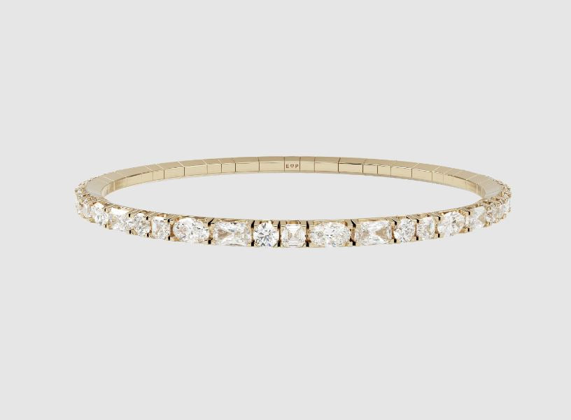 Sterling silver bracelet with simulated diamonds.