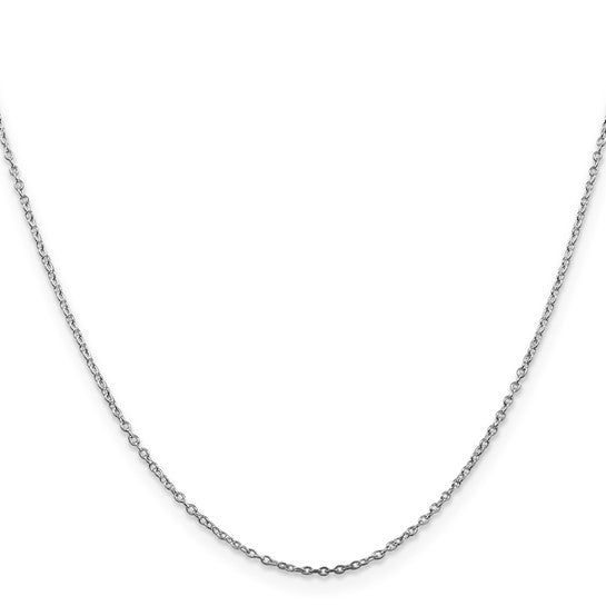 10K white gold light curb chain necklace.