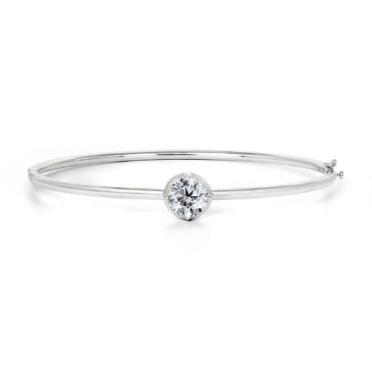 Lab-Grown Diamond Bracelet in 18 Karat White Gold with 1.59ctw of Round Lab-Grown Diamonds