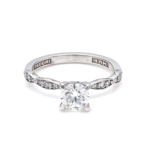 18K white gold diamond engagement ring.
