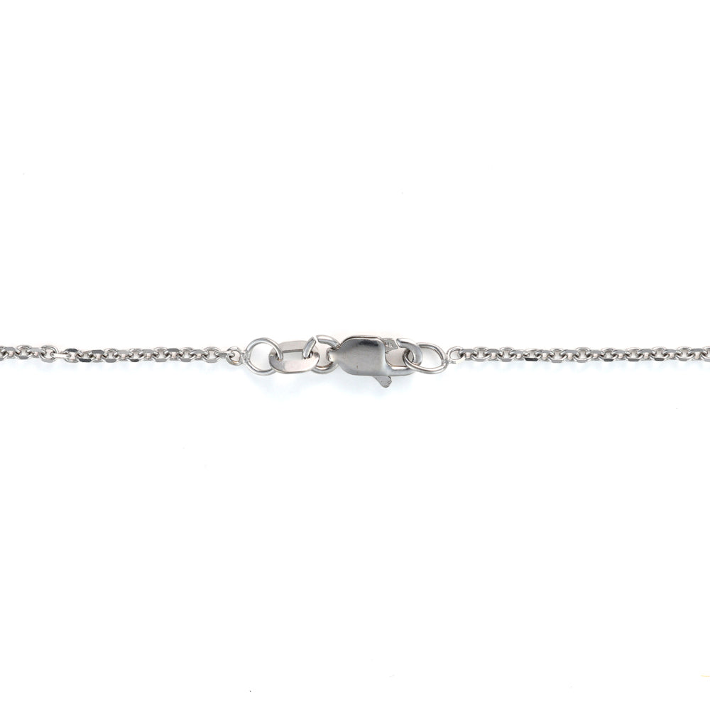 Diamond cut cable chain with lobster clasp.