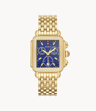 Ladies Michele Deco Chronograph Timepieces with 0.65ctw Round Diamonds MWW06A000791