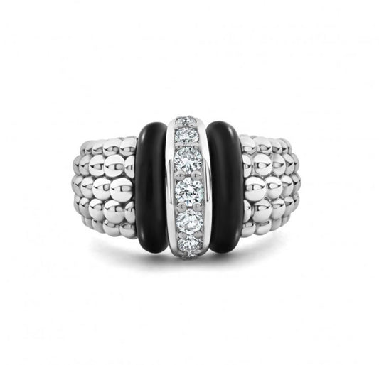 LAGOS Natural Diamond Ring in Sterling Silver with 0.37ctw Round Diamond