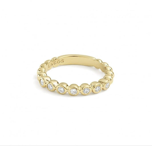 Caviar Gold Collection Stackable Natural Diamond Fashion Ring in 18 Karat Yellow with 0.26ctw G/H SI2 Round Diamonds