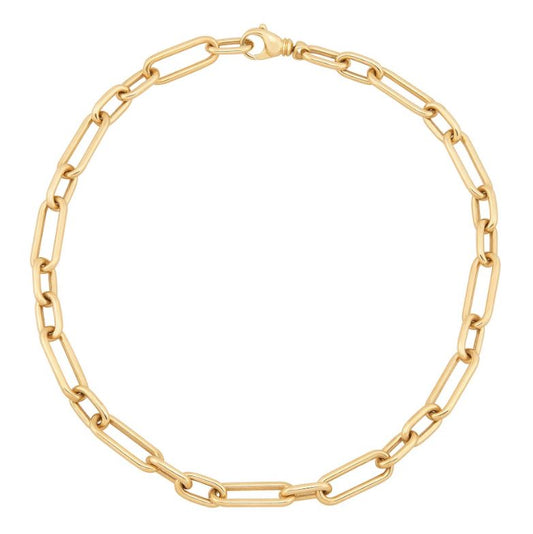 14K yellow gold paperclip necklace.
