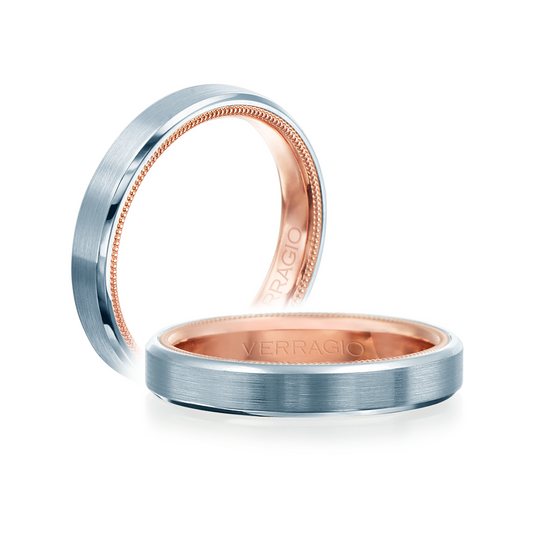 Carved Band (No Stones) in 14 Karat White Rose 4MM