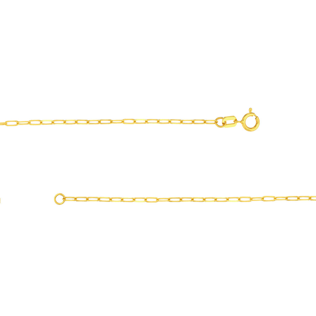 14K yellow gold paperclip chain necklace.
