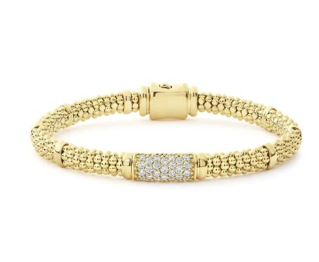 LAGOS Natural Diamond Bracelet in 18 Karat Yellow Gold with 0.55ctw Round Diamonds