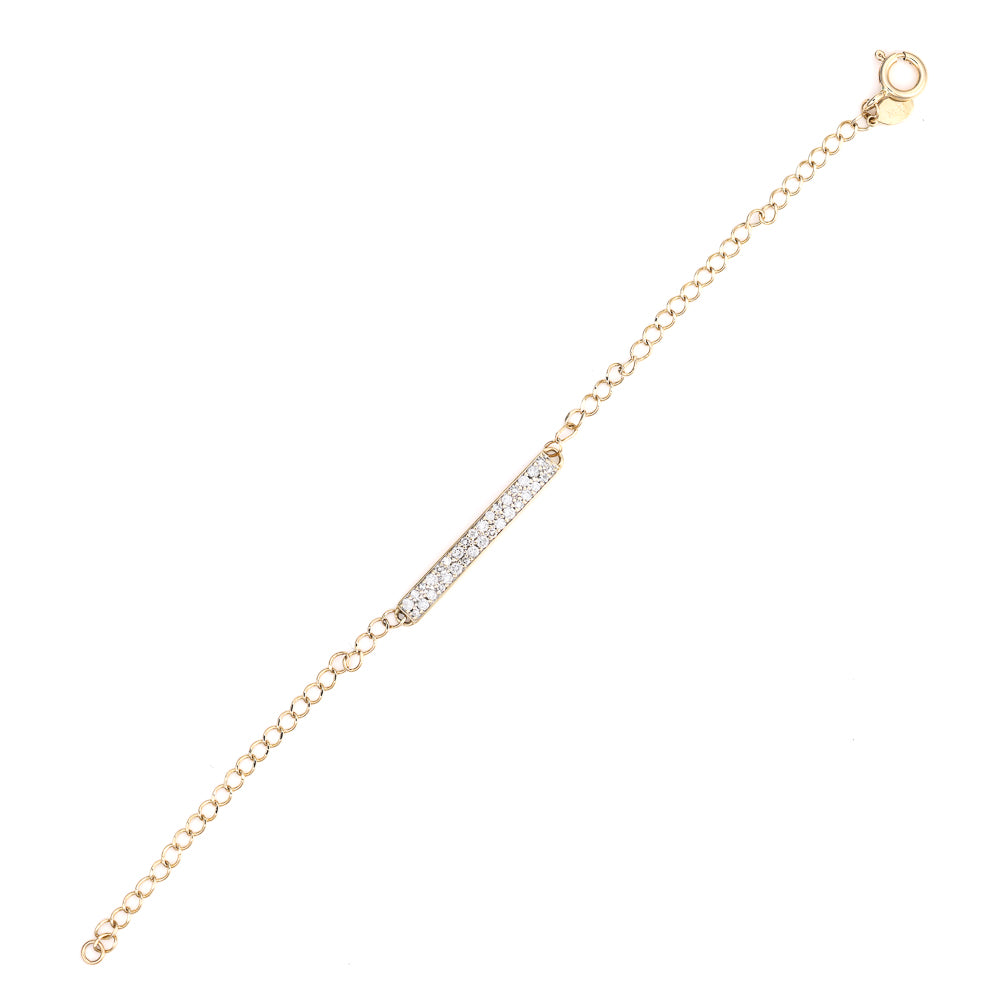 14K yellow gold bracelet with diamonds.