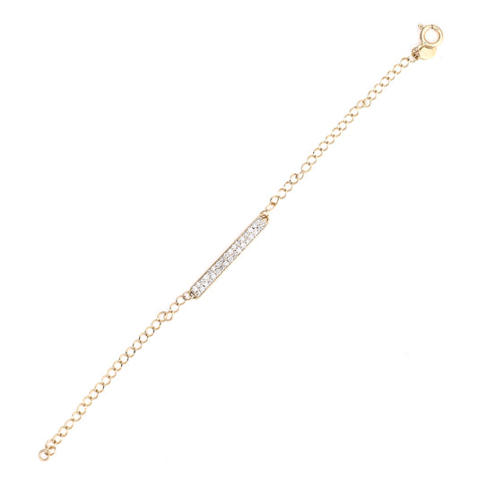 14K yellow gold bracelet with diamonds.