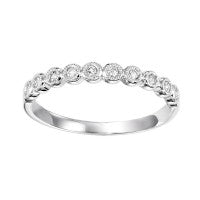 10K white gold ring with round diamonds.