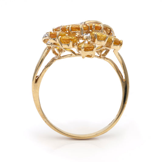 10K yellow gold ring with citrines.
