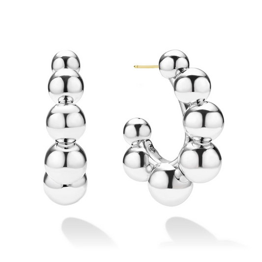 LAGOS J Hoop Earrings (No Stones) in Sterling Silver