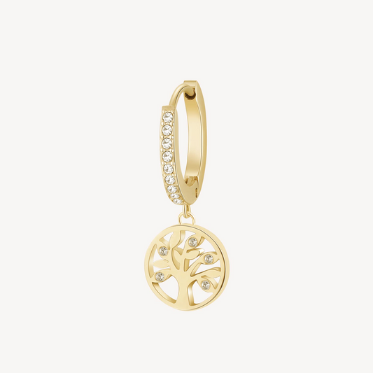 Drop Simulated Diamond Earrings in Stainless Steel - Gold Plated