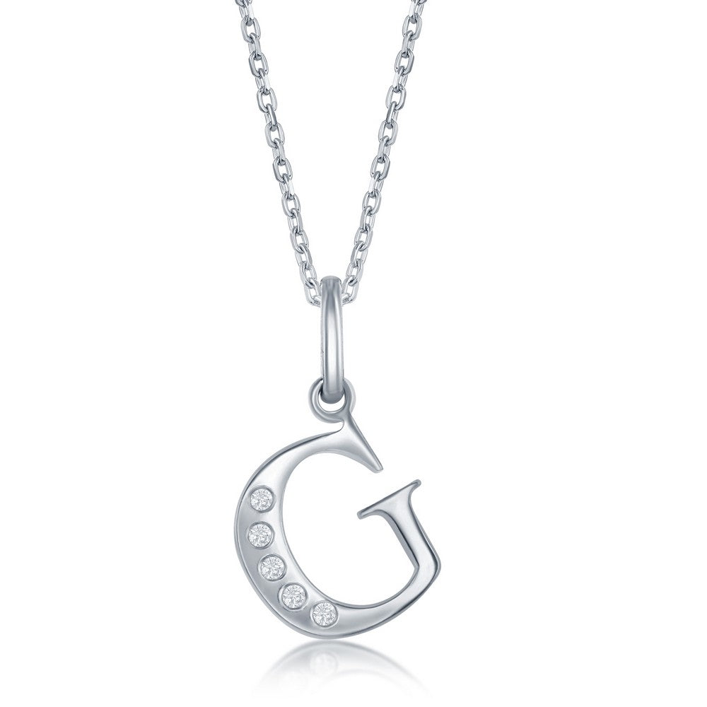 Sterling silver necklace with diamond-accented 