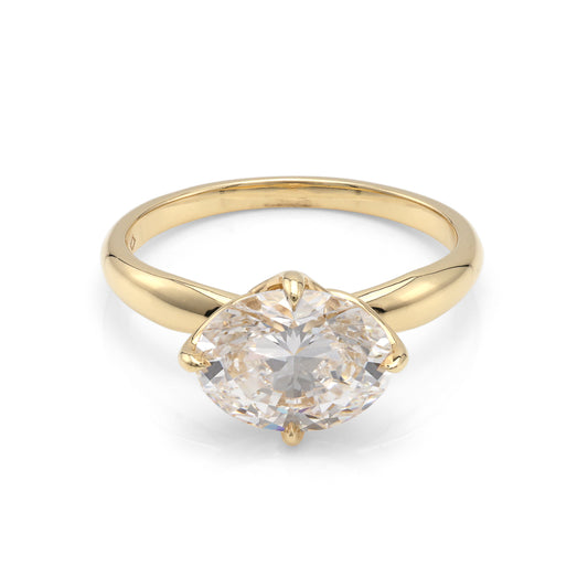 Puremark Solitaire Engagement Ring in 18 Karat Yellow Gold with 2.31ctw of Round Lab-Grown Diamonds, Clarity: VS2, Color: H