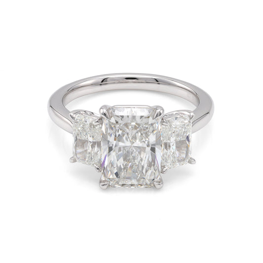 ReMARKable Designs Three Stone Complete Engagement Ring in 14 Karat White Gold with 3.00ctw of Round Lab-Grown Diamonds, Clarity: VS1, Color: G