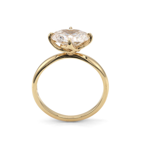Puremark Solitaire Engagement Ring in 18 Karat Yellow Gold with 2.31ctw of Round Lab-Grown Diamonds, Clarity: VS2, Color: H