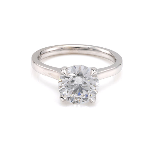 ReMARKable Designs Solitaire Complete Engagement Ring in 18 Karat White Gold with 2.05ctw of Round Lab-Grown Diamonds, Clarity: VVS2, Color: D