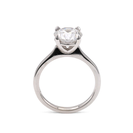 ReMARKable Designs Solitaire Complete Engagement Ring in 18 Karat White Gold with 2.05ctw of Round Lab-Grown Diamonds, Clarity: VVS2, Color: D