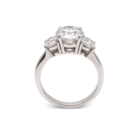 Marks Jewelers 3-Stone Natural Diamond Complete Engagement Ring in Platinum White with 2.01ctw Round Diamonds, Clarity: SI1, Color: H