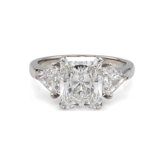 ReMARKable Designs Natural Diamond Complete Engagement Ring in Platinum White, Clarity: SI1, Color: F, Size: 6
