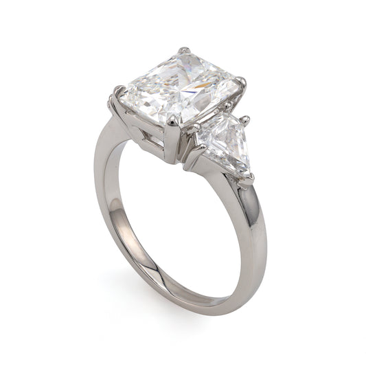 ReMARKable Designs Natural Diamond Complete Engagement Ring in Platinum White, Clarity: SI1, Color: F, Size: 6