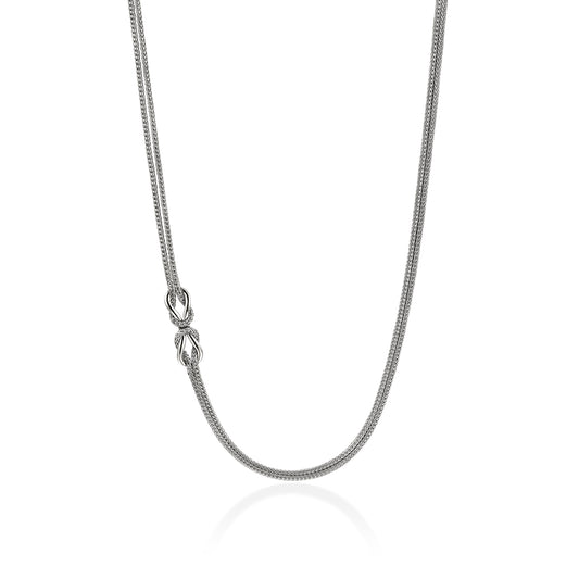 John Hardy Love Knot Collection Station Necklace (No Stones) in Sterling Silver White
