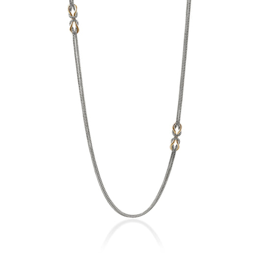 John Hardy Love Knot Collection Layered Necklace (No Stones) in Sterling Silver White