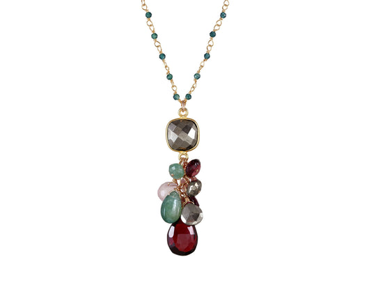 Sterling silver necklace with pyrite pendant.