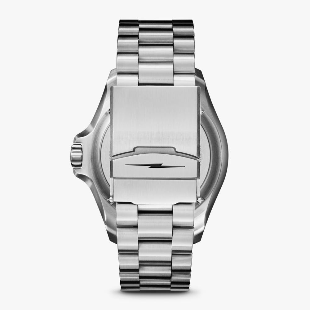 Stainless steel watch clasp and bracelet.