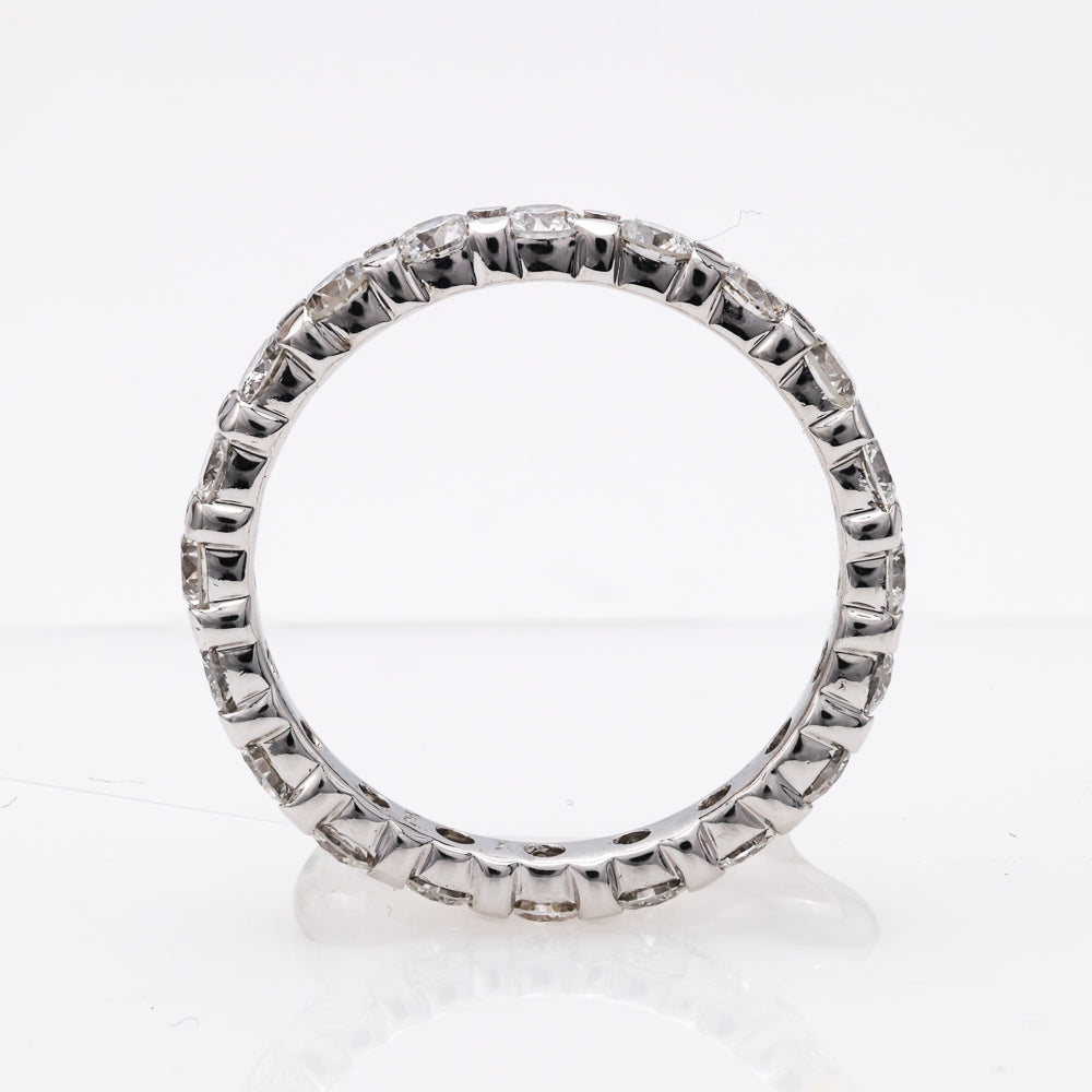 14K white gold diamond eternity ring.