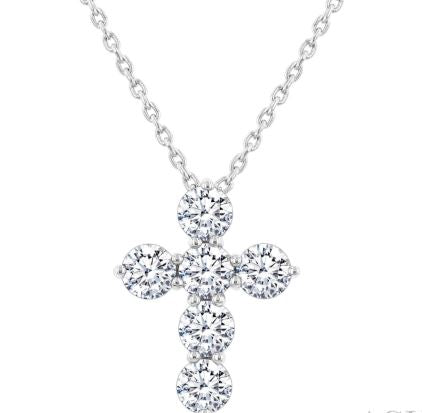 ReMARKable Designs Natural Diamond Necklace in 14 Karat White Gold with 0.75ctw Round Diamonds