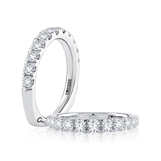 Natural Diamond Ladies Wedding Band in 14 Karat White with 0.82ctw Round Diamonds