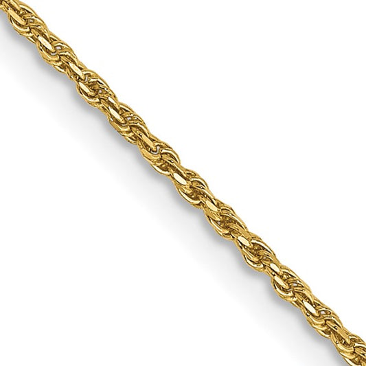 20" Diamond Cut Rope 1.15mm Chain in 14 Karat Yellow