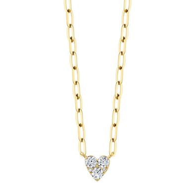 Natural Diamond Necklace in 14 Karat Yellow with 0.41ctw Round Diamonds