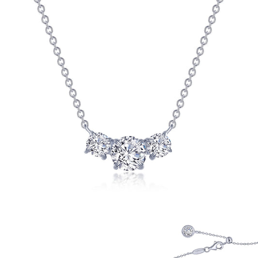 Simulated Diamond Necklace in Platinum Bonded Sterling Silver 2.00ctw