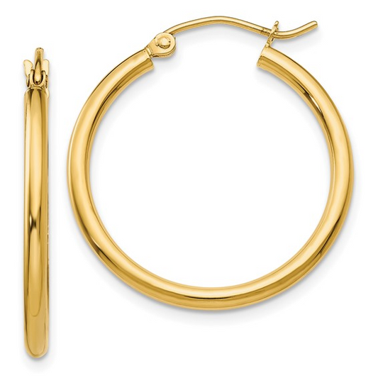 ReMARKable Designs Small Hoop Earrings (No Stones) in 14 Karat Yellow Gold
