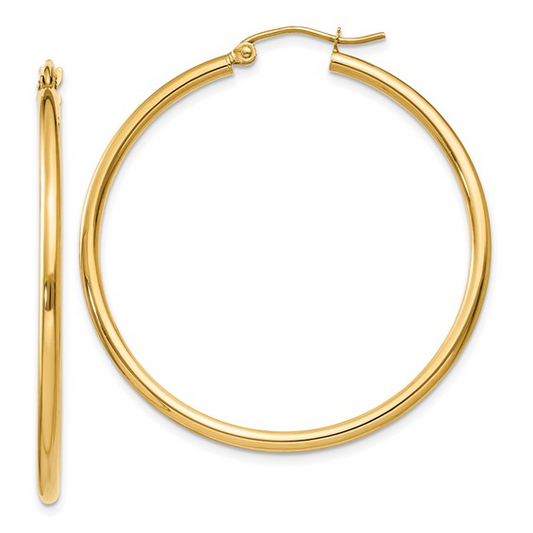 ReMARKable Designs Medium Hoop Earrings (No Stones) in 14 Karat Yellow Gold