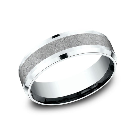 Ammara Stone Collection Carved Band (No Stones) in Tantalum - 14 Karat White 7MM