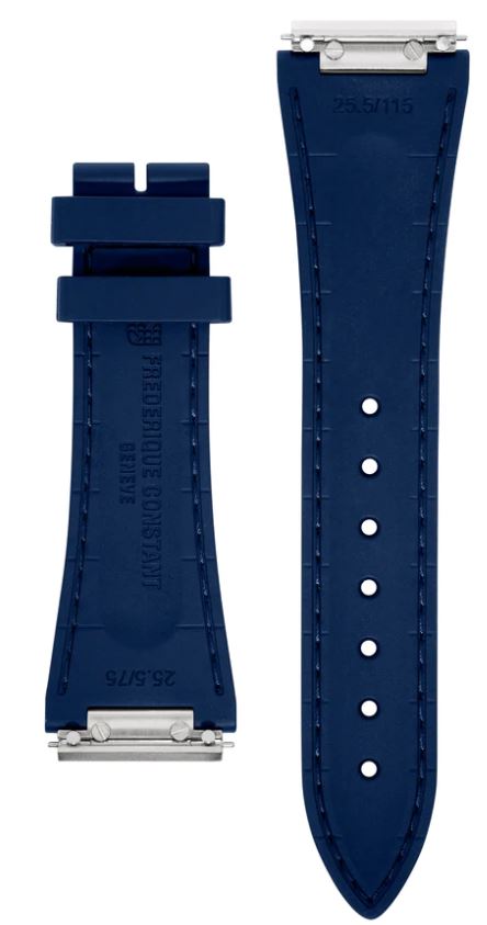 Dark blue Frederique Constant watch strap.