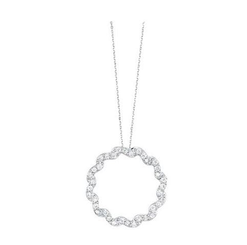 Natural Diamond Necklace in 14 Karat White with 0.95ctw Round Diamonds