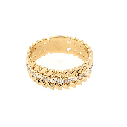 Natural Diamond Fashion Ring in 14 Karat Yellow with 0.16ctw Round Diamond
