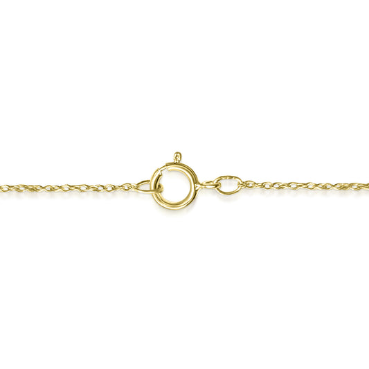 Yellow gold necklace with spring ring clasp.