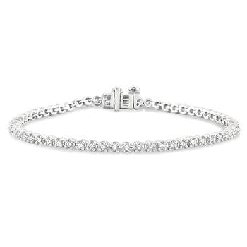 ReMARKable Designs Tennis Natural Diamond Bracelet in 14 Karat White Gold, Clarity: SI2, Color: H/I