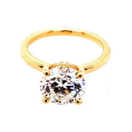 Hidden Accent Lab-Grown Diamond Complete Engagement Ring in 14 Karat Yellow with 2.98ctw G VS1 Round Lab Grown Diamond